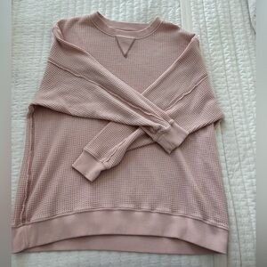 Aerie Pink Waffle Knit Sweater